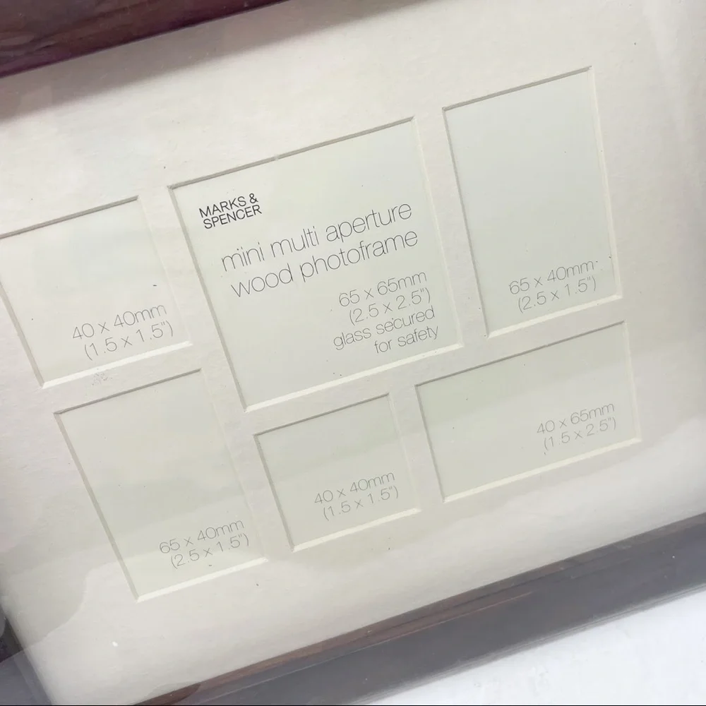 New MARKS & SPENCER Multi Mini Aperture Wood Photo Frame